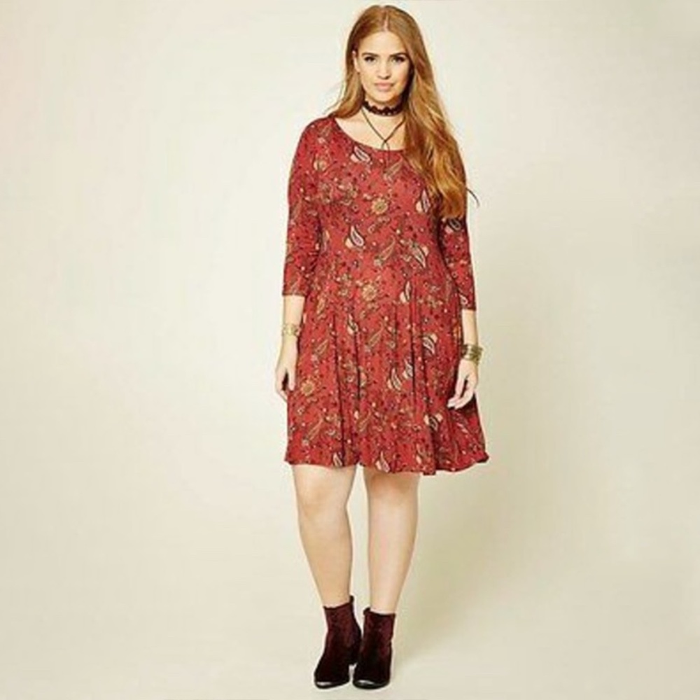 Forever21 Plus Size Paisley Swing Dress